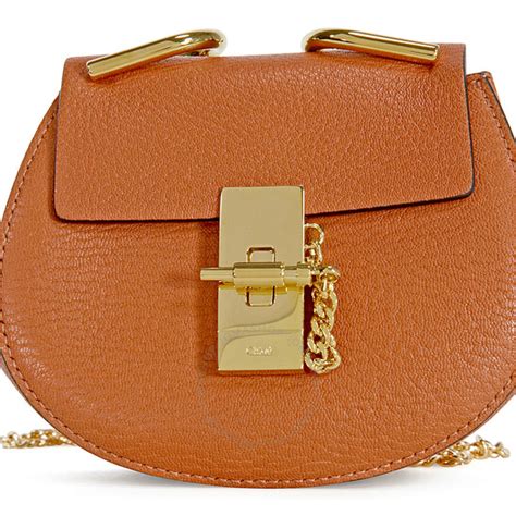 chloe drew caramel|Chloe Drew Nano Leather Crossbody Bag .